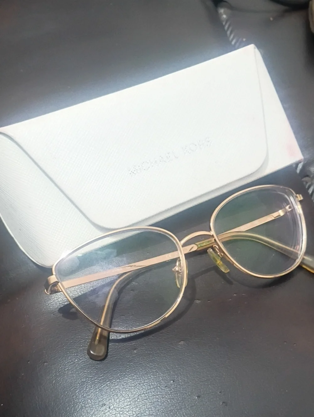Michael Kors Women's Gold Metal Frame Glasses with Clear Lenses